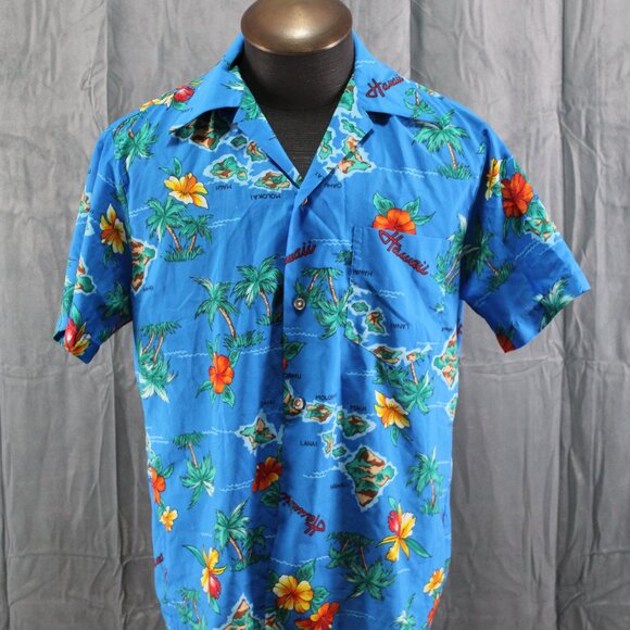 Vintage Hawaiian Shirt - Island Patter with Flowers Made in Hawaii - Mens L - Picture 6 of 10